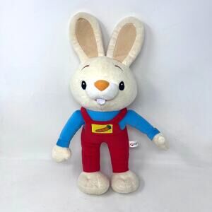 Baby First TV Harry Bunny Rabbit Plush 15" Red Overalls Carrot Stuffed Toy